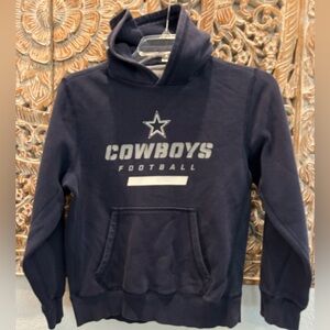 NFL Dallas Cowboys Football Hoodie, Navy Blue, Prescott #4- size Boys M (8-10)